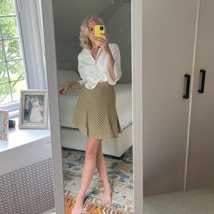 Vintage Tan and Polka Dot Flirty Skirt